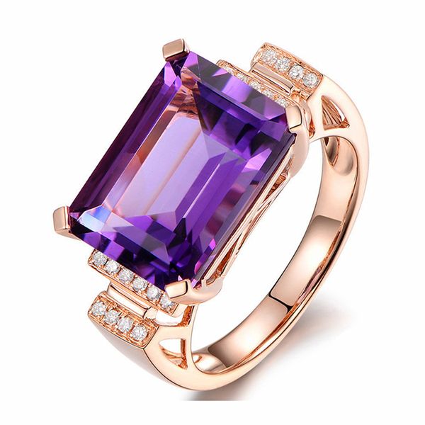 Großer Amethyst-Edelsteinring, ausgehöhlte Silberringe, übertriebener silberner Handschmuck für Frauen, Kristallringe