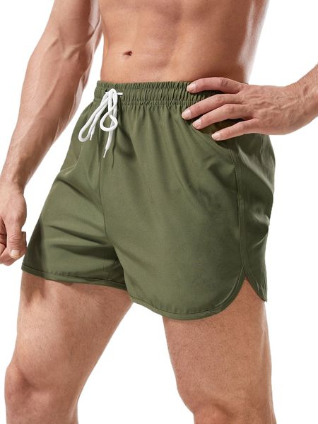 

men drawstring waist sports shorts p5kv#, White;black