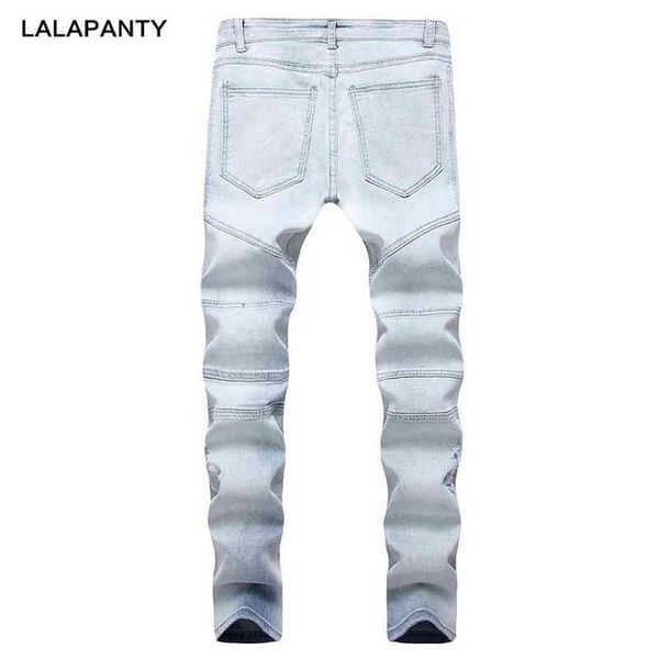 

men's jeans lalapanty clothing slp blue/black destroyed mens slim denim