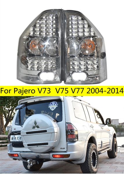 

car tail lights assembly for pajero 2004-2014 v73 led tail light montero v75 v77 drl fog taillights reverse and brake lamp