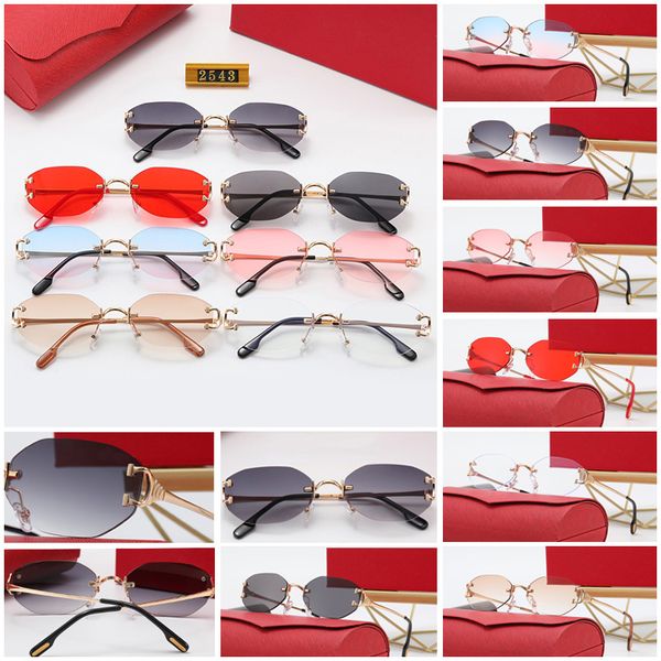

brand new designer sunglasses womens polarized sunglass rimless man fashion polygon trendy accessory carti sun glasses panther unique eyewea, White;black