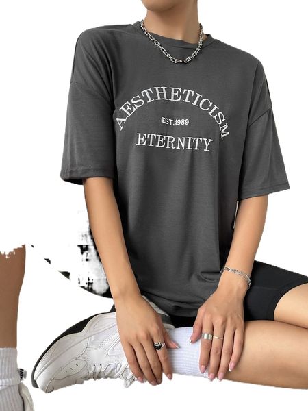 

letter graphic drop shoulder tee v4ih#, White