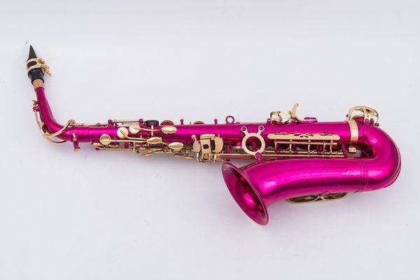 

france new rose red saxophone e flat alto saxophone super playing musical instruments mouthpiece gift with case