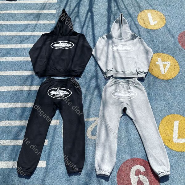 

1 to1 trapstar tracksuit cort nautical hooded sweater men women europe the united states loose all match black gray hoodeds fir trapstars pu