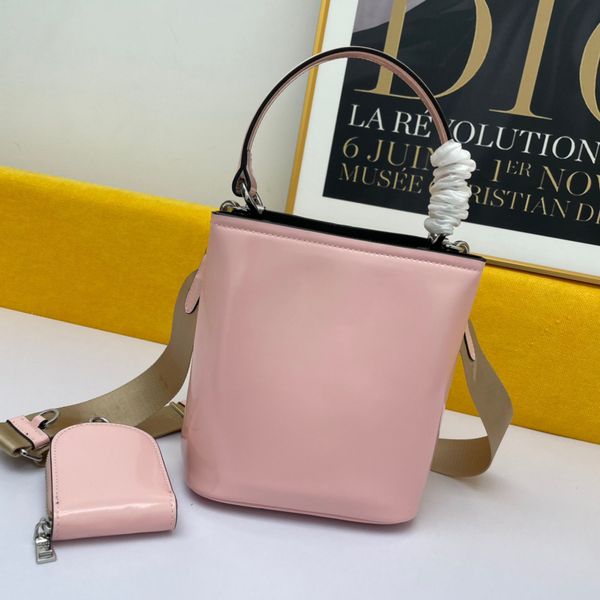 

5a+ double saffiano bucket bags designer women luxurious handbag designers bag tote bag 20cm classic calfskin clutch wallets purse 1ba222
