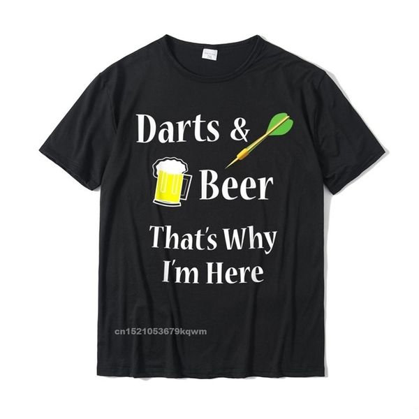 Dart bira komik tişört dart oyuncusu t-shirt normal pamuklu erkeklerin üstleri gömlek geek düz tişört 220509