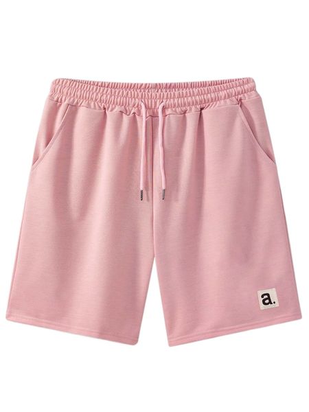 

men letter patched drawstring waist shorts q4sh#, White;black