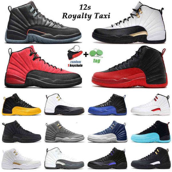 

12s royalty taxi basketball shoes 12 jumpman utility twist reverse game dark concord offs wolf grey gamma blue mens trainers sport, Black;blue