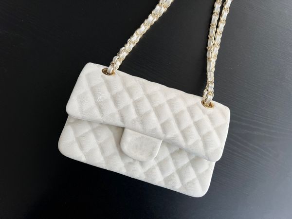 

7a designer handbag classic chain flaps plaid bag lady shoulder purse purse small size leather 23cm chain