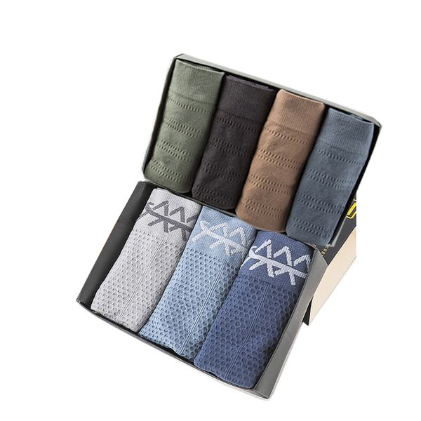 7 pcs calcinha masculina dos homens Underwears homens sexy homem boxer maciço cuecas transpiração e saco respirável quadril homens underwear 220328