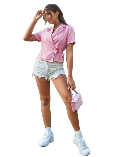 

wrap knot side solid blazer g6ma#, White