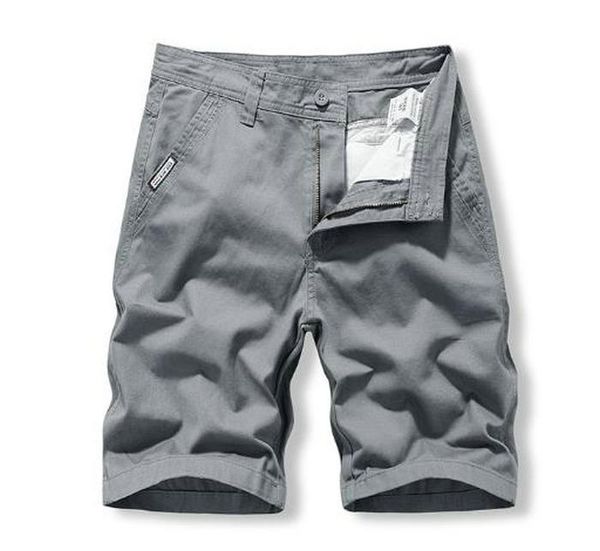 

casual shorts men summer cotton cargo shorts mens sportswear solid color slim fit short pants brand clothing, White;black