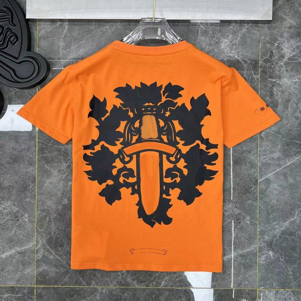 

luxury men's ch t shirts summer brand man t-shirt fashion women cross sanskrit tees letter horseshoe short sleeve designer tshirts boy, White;black