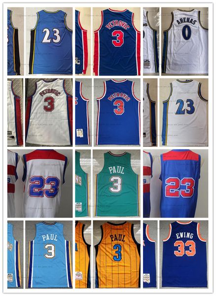 

mitchell and ness 1992-93 classic drazen 3 petrovic basketball jerseys ewing jersey 1985-86 2003-04 1991-92 retro stitched 2005-06 chris 0 g, Black;red
