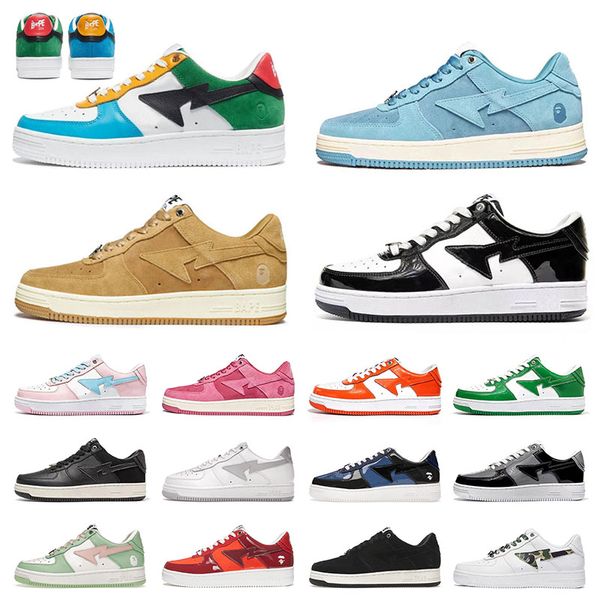 

designer bapestas designer casual shoes color camo baped combo red pastel pink tokyo beige suede sta black white abc green orange sports sne