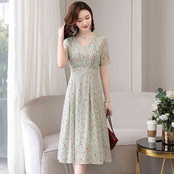 

casual dresses chiffon floral dress women's summer 2022 style waist closing thin gentle temperament long skirt a312, Black;gray