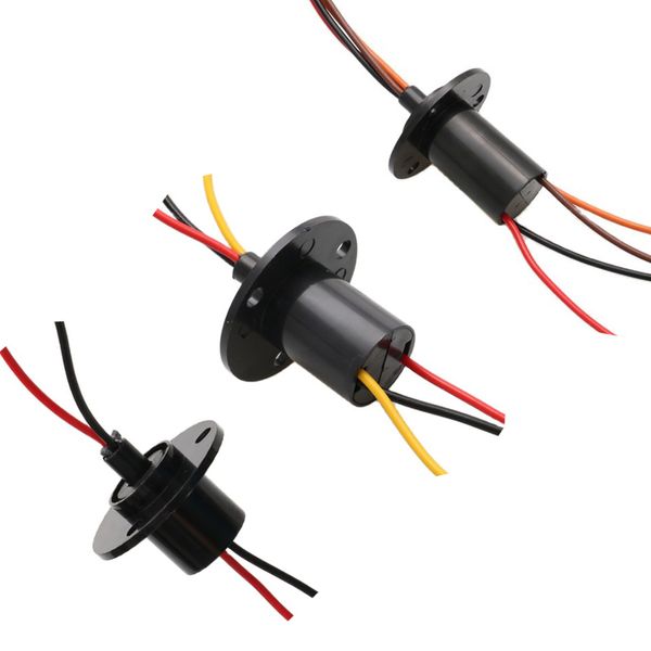 1 pcs grande corrente de anel de deslizamento 15A 22mm 2/3 / 4ch canais fios conector de articulação giratória de deslizamento de flange para equipamentos de diversões Modelo Electric DIY