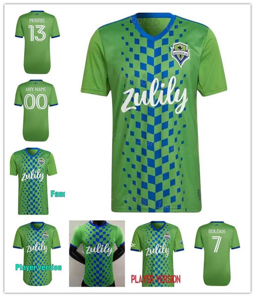 

fans player version 2022 2023 seattle sounders fc soccer jerseys 22 23 morris roldan ruidiaz morris paulo lodeiro rusnak montero football je, Black;yellow