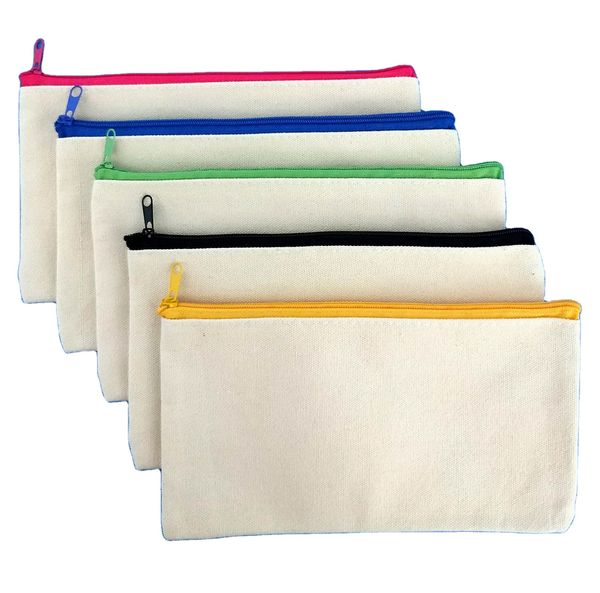 Bolsa de maquiagem de bolsas cosméticas em branco da sublimação com bolsas de zíper em branco Bolsa de lápis simples bolsa de higiene pessoal para mulheres meninas