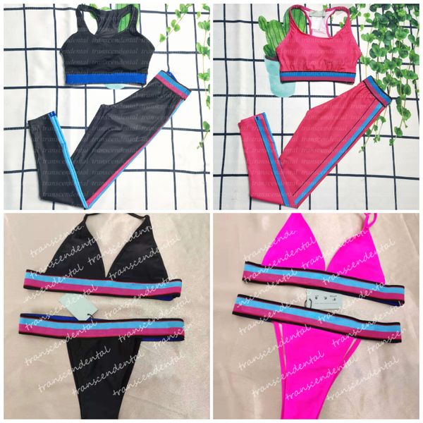 

swimwear womens bathing one-piece suit ladies gym white swimsuit black letter pink halter set beach with cdjjn