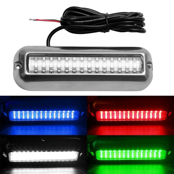 Pontono à prova d'água subaquático iate travessia de barco marinho 80W 42 LED Aço inoxidável Luz universal navegação azul/marinha verde