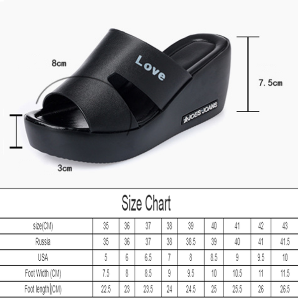 

2022 summer women shoes on a high platform outdoor leather wedges woman flip flops heel high slippers big size 42 43, Black