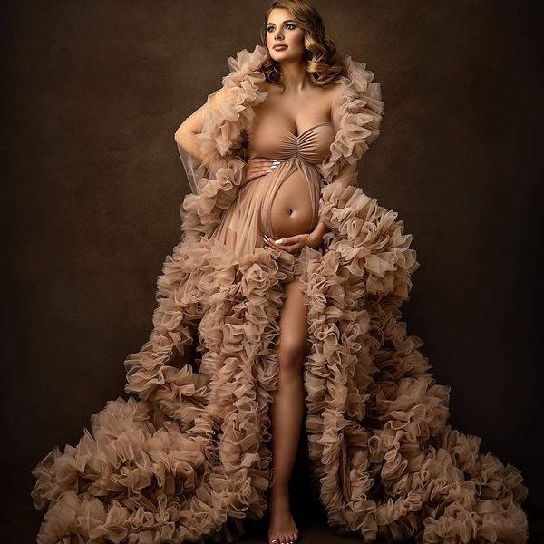 

maternity prom dresses for pregnant women long sleeve pleat evening dress sheer maternity gowns p shoot baby shower custom made, Black