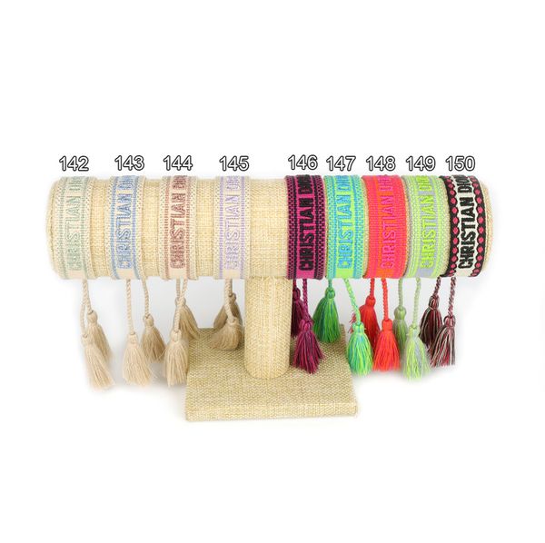 

luxury fashion brand bangles jewelry men women handmade cotton signture embroidery bracelet designers woven bangle fabrics classic bracelets, Black