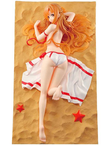 

huiya01 sword art online yuki asuna vacation mood ver. pvc action figure 26cm anime figure model toys collection doll gift q0722