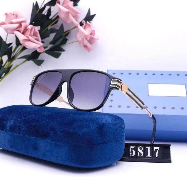 

sunglasses for men and women summer style 5817s anti-ultraviolet retro plate square full frame fashion random box2837, White;black