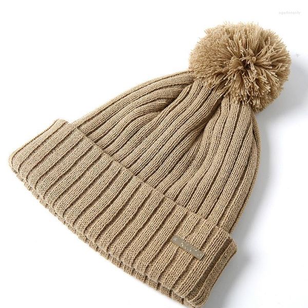 Mode hiver chaud tricoté chapeau balle Style décontracté casquettes Crochet Cap Pompons femmes Casquette Homme Beanie/crâne Eger22