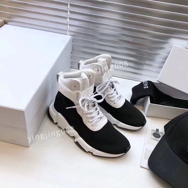 

designer men casual shoes womens speed trainer sock boots socks boot speeds shoe runners runner sneakers knit women walking dress shoes, Black