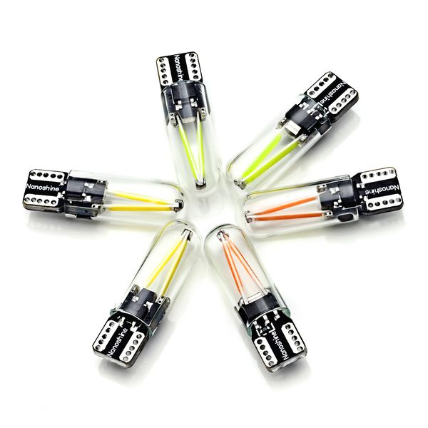 1x W5W LED T10 T10 COB Glass Auto Filamento Auto Auto Auto Auto Automobili Lettura Lampada Lampada Lampada Drl Styling 12V