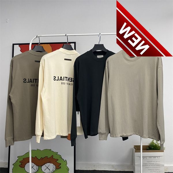

21 long sleeved silicone black label fog season 7 essentials double line letter loose t-shirt street, White;black