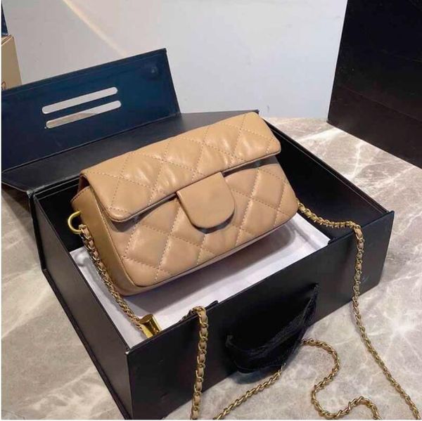 

tz ladies flap mini designer bags genuine leather aged ten color classic handbags gold-tone mater adjuster buckle chain diamond quilting sho