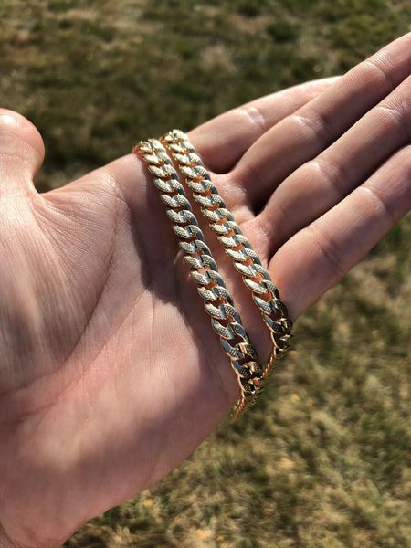 

14k yellow solid fine gold 24inch cuban curb 10mm chain necklace men's, Silver