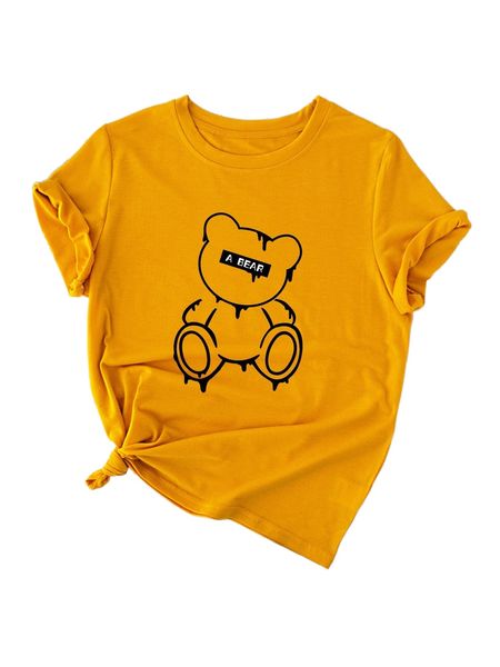 

cartoon & letter graphic tee y7ry#, White