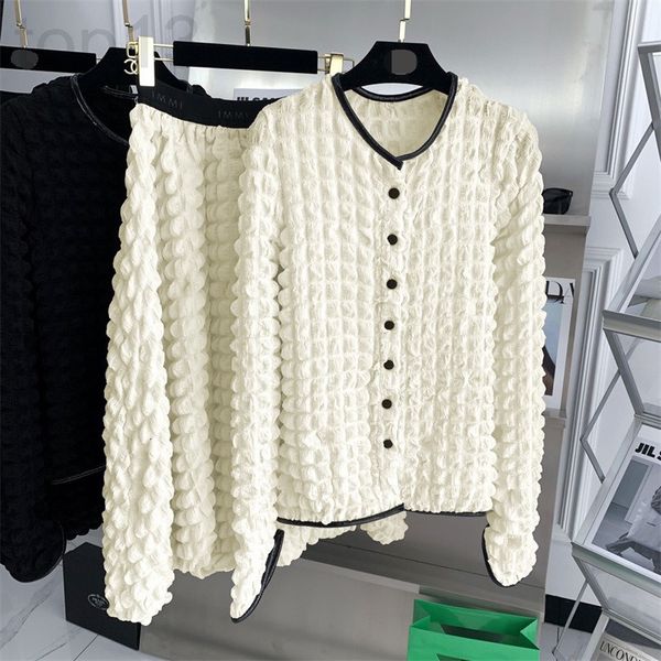 

women's knits & tees designer im design sense heavy industry bubble check v-neck slim knit long sleeved cardigan women's medium le, White