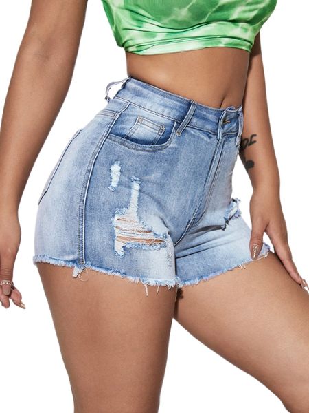 

sxy zipper fly ripped raw hem denim shorts y8db#, White;black