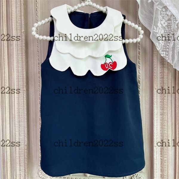 

2022 princess blue t shirts dresses newly brand designer cd printing kids dress for girls sleeveless dress round collar pink skirts cotton s, Red;yellow
