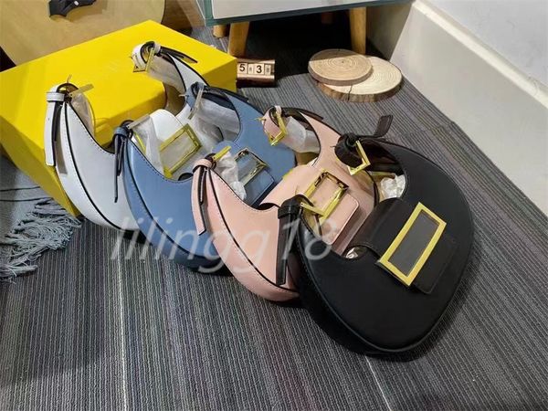 

2022 fashion cookie women's tramp bag leather croissant women's decorative buckle french bread designer shoulder bag adjustable st