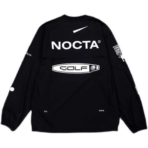 

men's hoodies us version nocta golf co branded draw golf breathable quick drying leisure sports t-shirt long sleeve round nec282g, Black