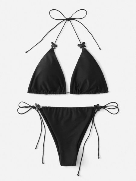 

butterfly halter triangle bikini swimsuit b8ow#, White;black