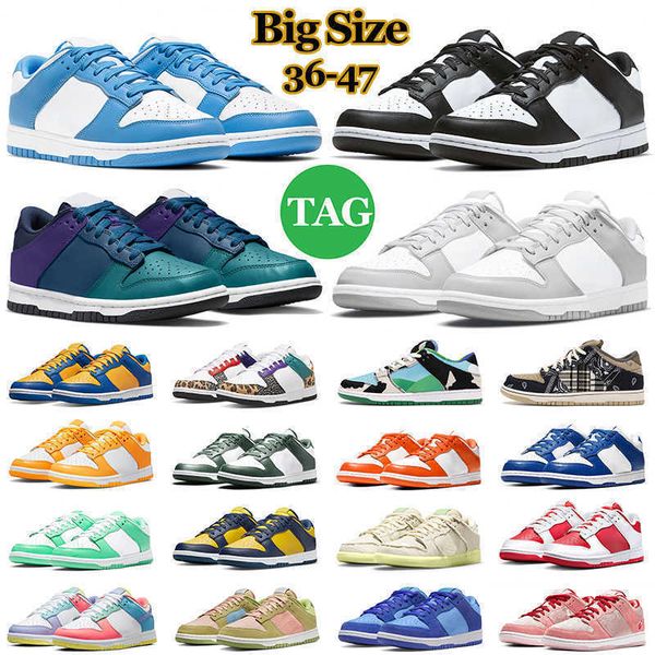 

36-47 mens designer casual shoes men women sneakers panda white black paisley university blue grey fog coast trainers tennis jogging walking