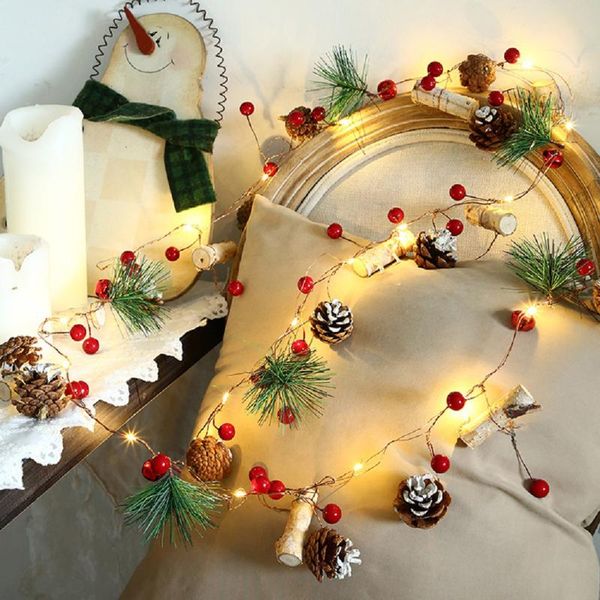 Decorazioni natalizie String Light Ornamento decorativo a LED per interni con decorazioni di mais di pino per negozi domesticiDecorazioni natalizieNatale