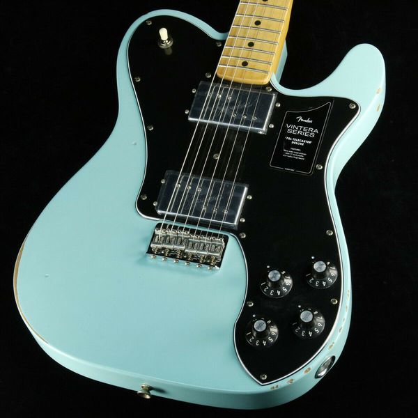 

vintera road worn 70s tele deluxe daphne blue / outlet electric guitar