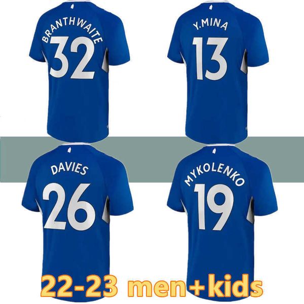 

22 23 everton home soccer jerseys calvert-lewin gray townsend doucoure y.mina holgate mykolenko gordon 2022 2023 away black third football, Black;yellow