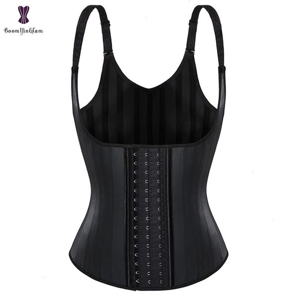 

latex body slimming shapewear shapers vest waist trainer sweat sport shaper belly sheath modeling straps steel boned posture belt, Black;white