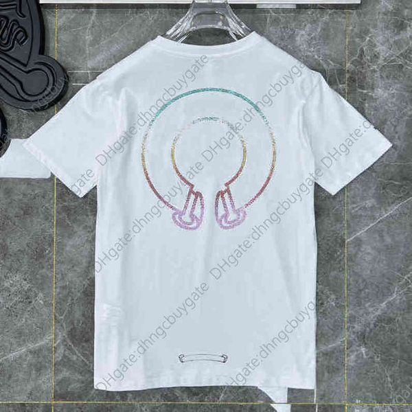 

designer t shirts classic men's shirts ch summer short sleeves letter horseshoe sanskrit cross print sweatshirts t-shirts woman unisex, White;black