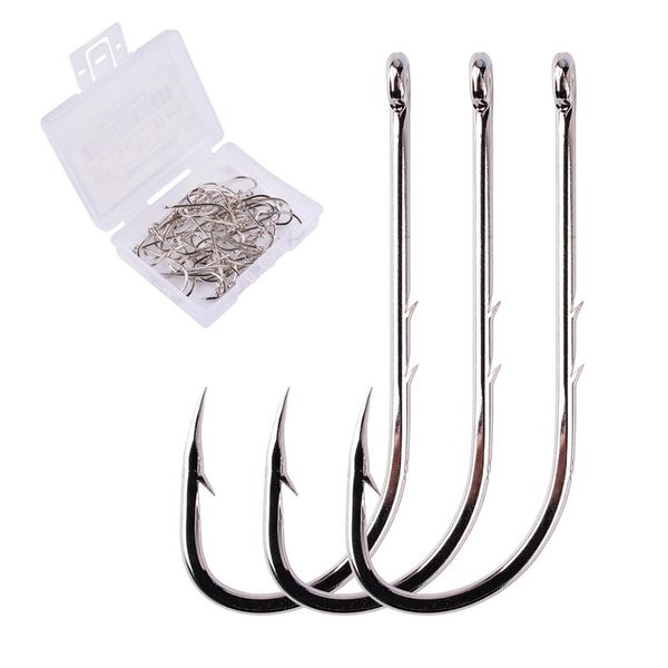 

50pcs box long shank fishing hook 1#10# fish hooks high carbon steel sharp barbed offset narrow bait hook fishhook 220623